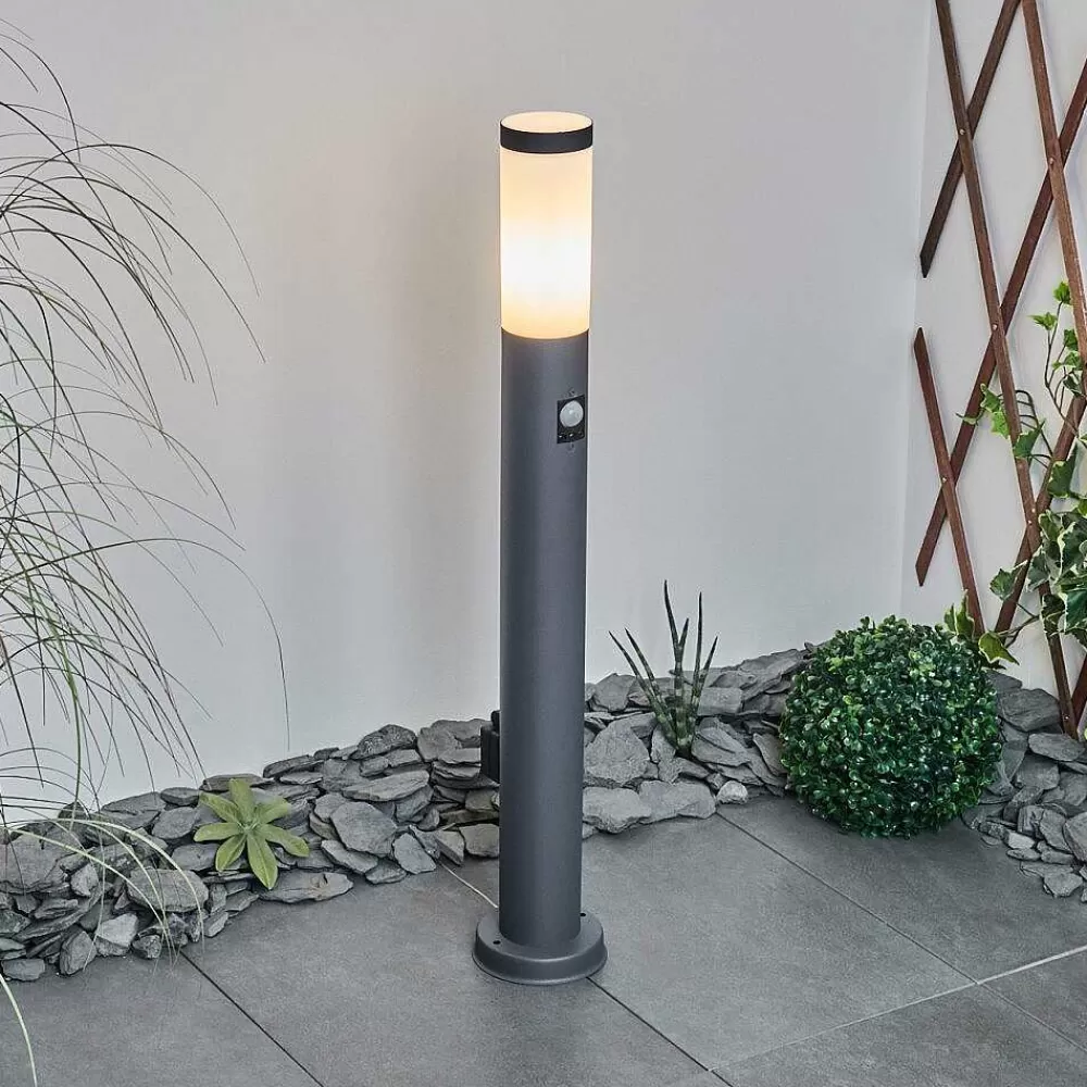 hofstein Borne Lumineuse Sessa Anthracite, 1 Lumiere, Detecteur De Mouvement