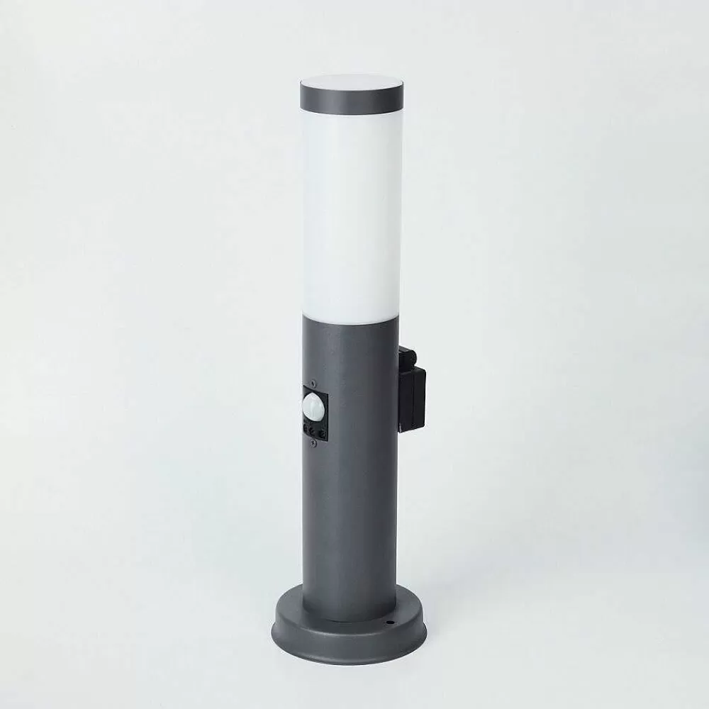 hofstein Borne Lumineuse Sessa Anthracite, 1 Lumiere, Detecteur De Mouvement
