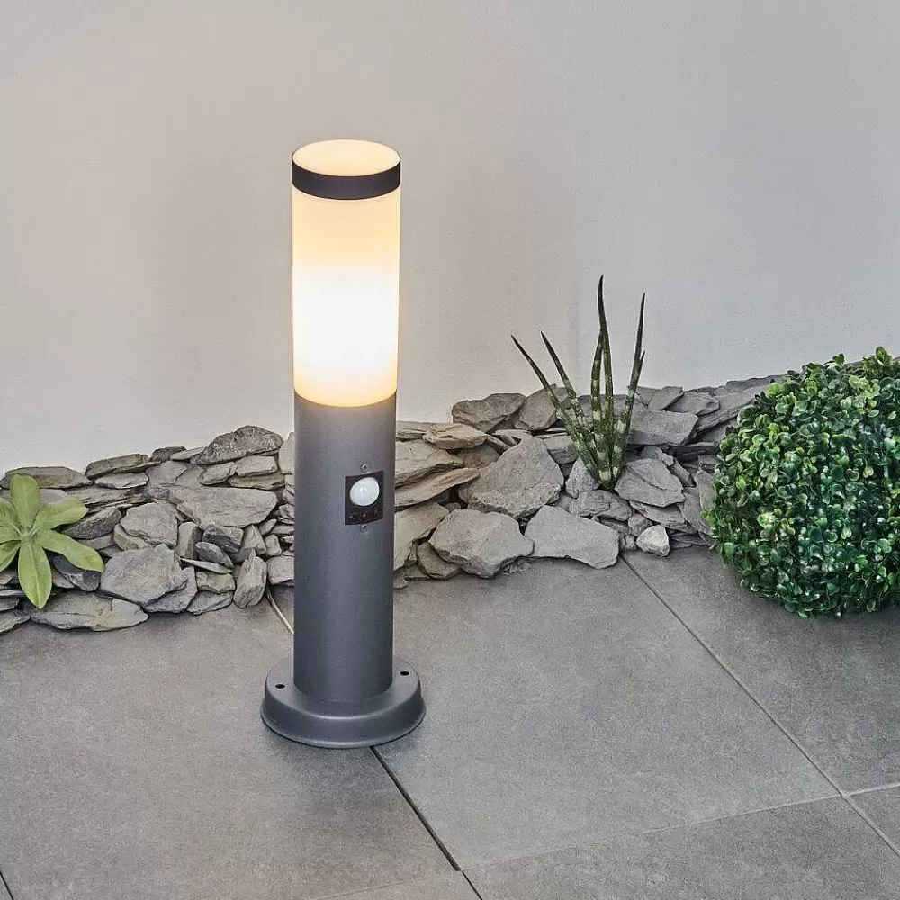 hofstein Borne Lumineuse Sessa Anthracite, 1 Lumiere, Detecteur De Mouvement