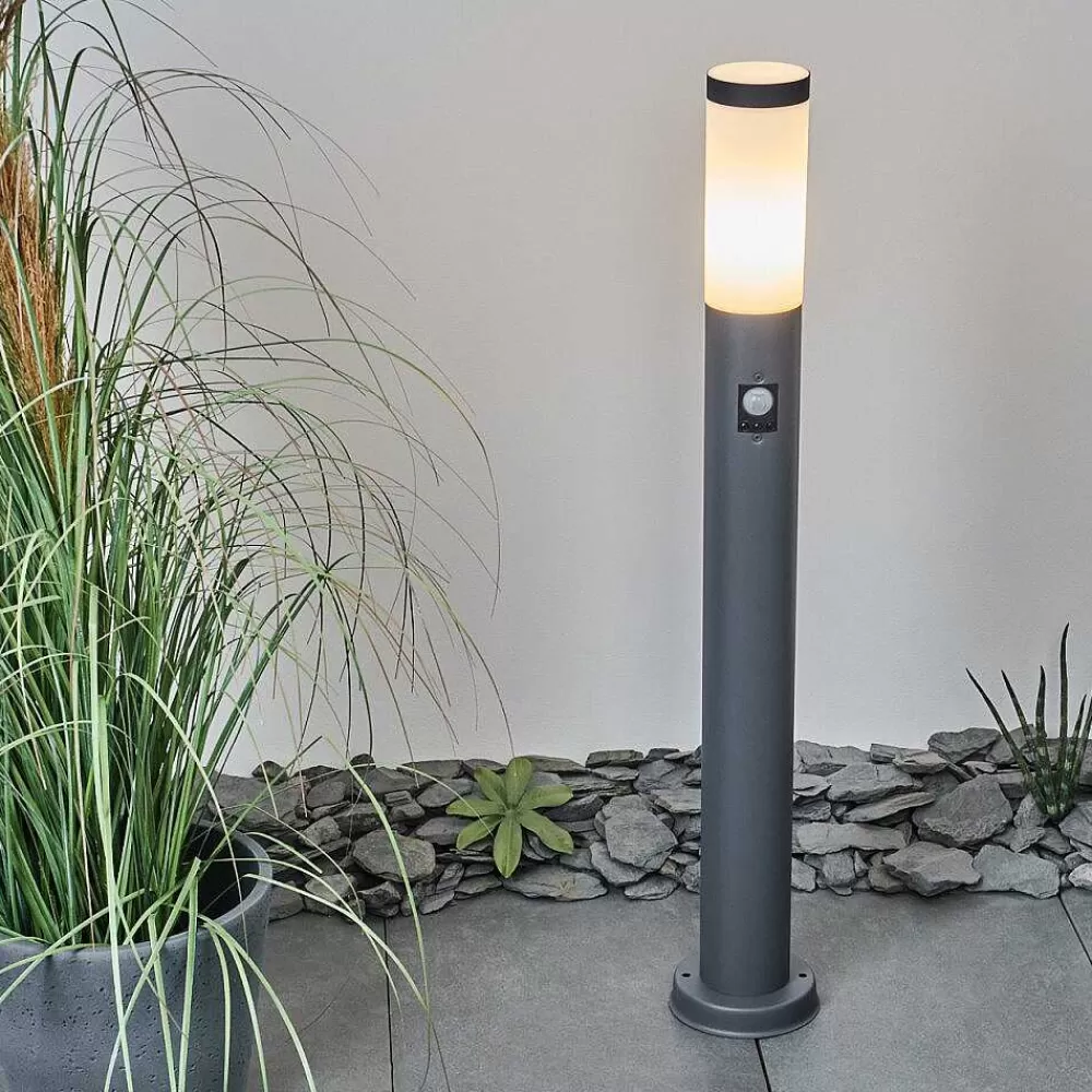 hofstein Borne Lumineuse Sessa Anthracite, 1 Lumiere, Detecteur De Mouvement