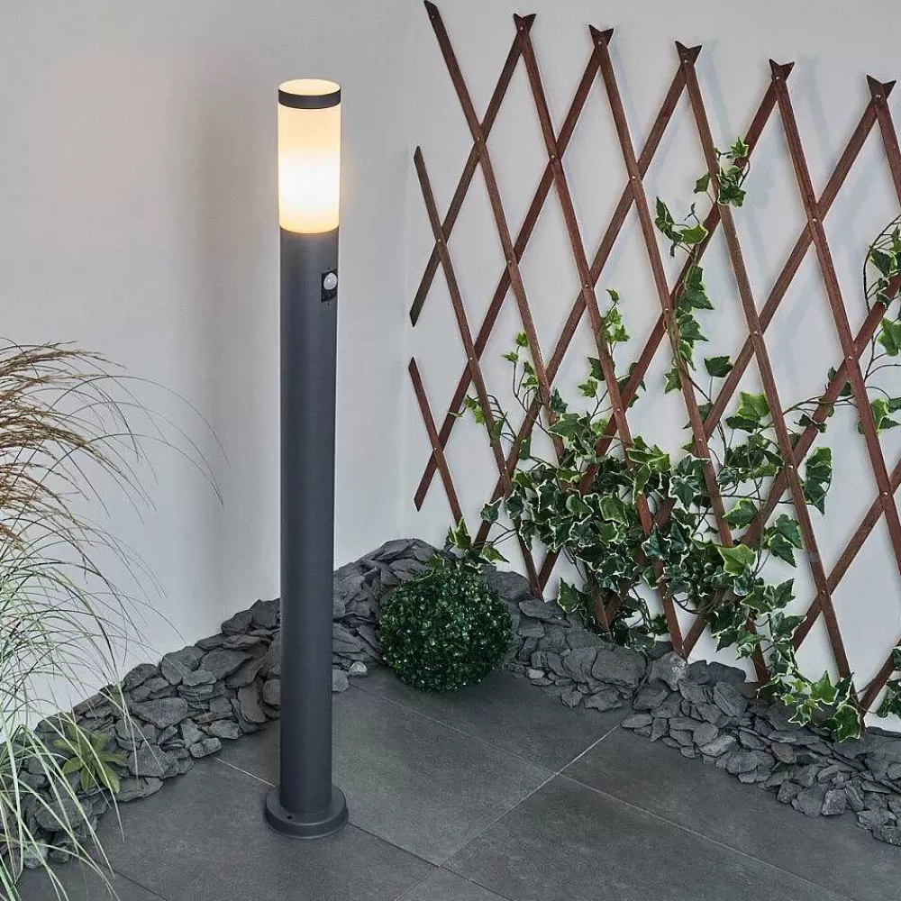 hofstein Borne Lumineuse Sessa Anthracite, 1 Lumiere, Detecteur De Mouvement