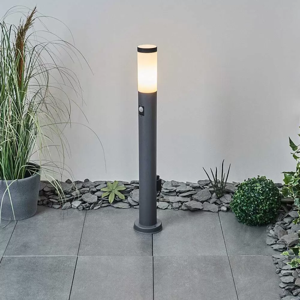 hofstein Borne Lumineuse Sessa Anthracite, 1 Lumiere, Detecteur De Mouvement