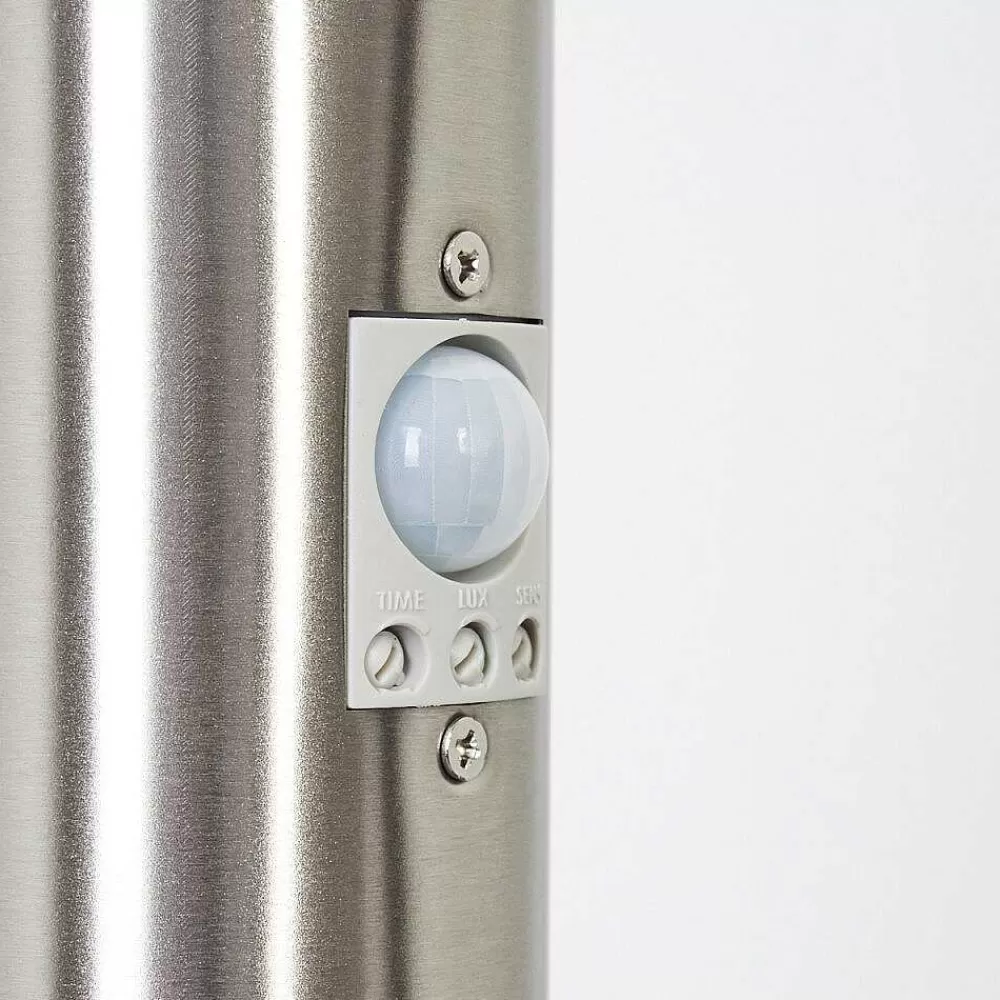 hofstein Borne Lumineuse Sessa Nickel Mat, 1 Lumiere, Detecteur De Mouvement