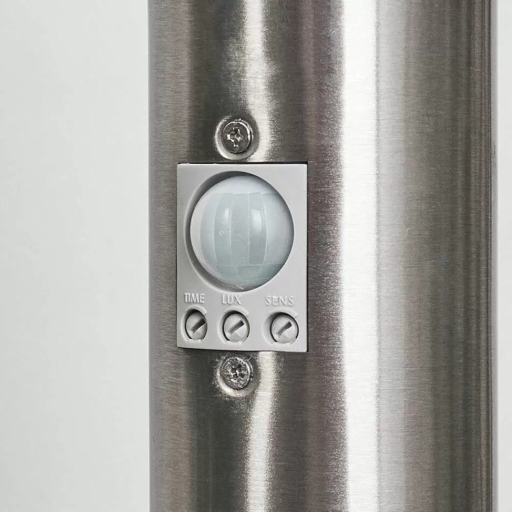 hofstein Borne Lumineuse Sessa Nickel Mat, 1 Lumiere, Detecteur De Mouvement