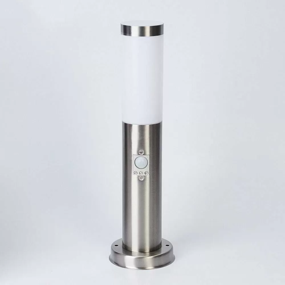 hofstein Borne Lumineuse Sessa Nickel Mat, 1 Lumiere, Detecteur De Mouvement