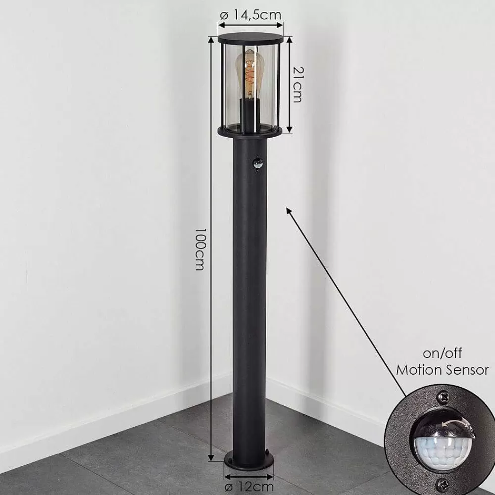 hofstein Borne Lumineuse Sumalao Noir, 1 Lumiere, Detecteur De Mouvement