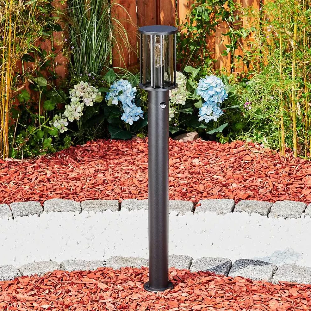 hofstein Borne Lumineuse Sumalao Noir, 1 Lumiere, Detecteur De Mouvement