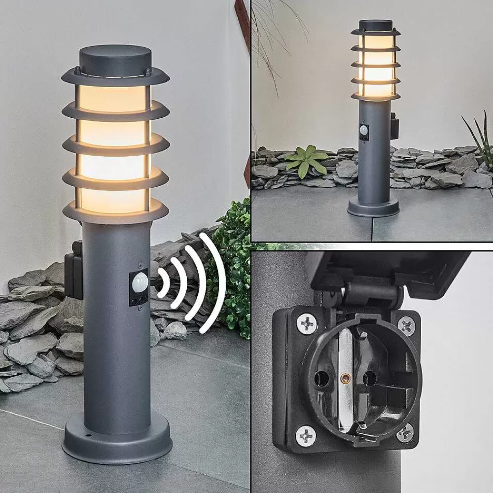 hofstein Borne Lumineuse Tunes Anthracite, 1 Lumiere, Detecteur De Mouvement