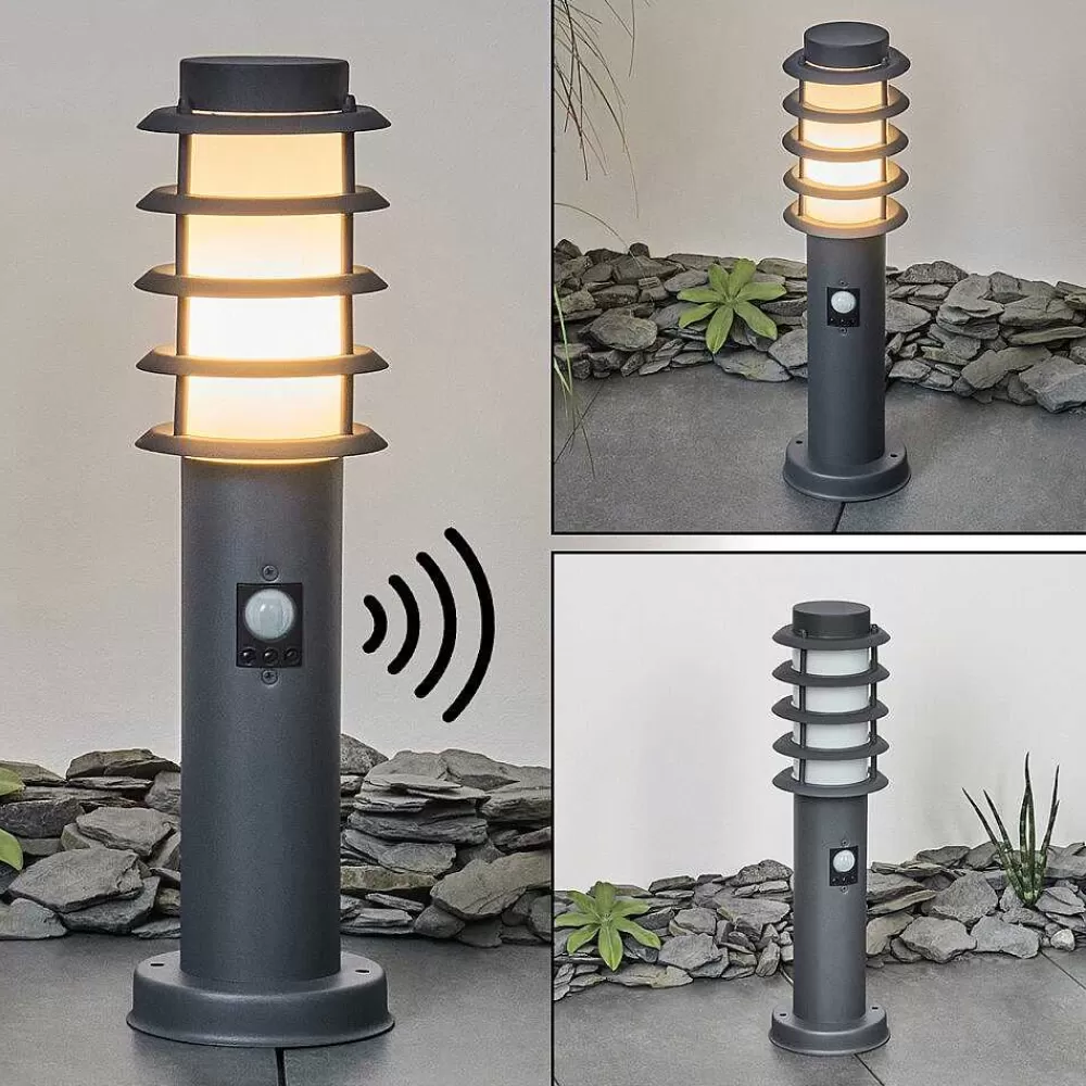 hofstein Borne Lumineuse Tunes Anthracite, 1 Lumiere, Detecteur De Mouvement