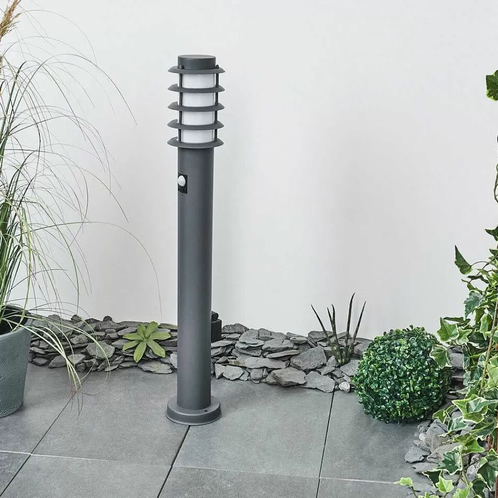 hofstein Borne Lumineuse Tunes Anthracite, 1 Lumiere, Detecteur De Mouvement