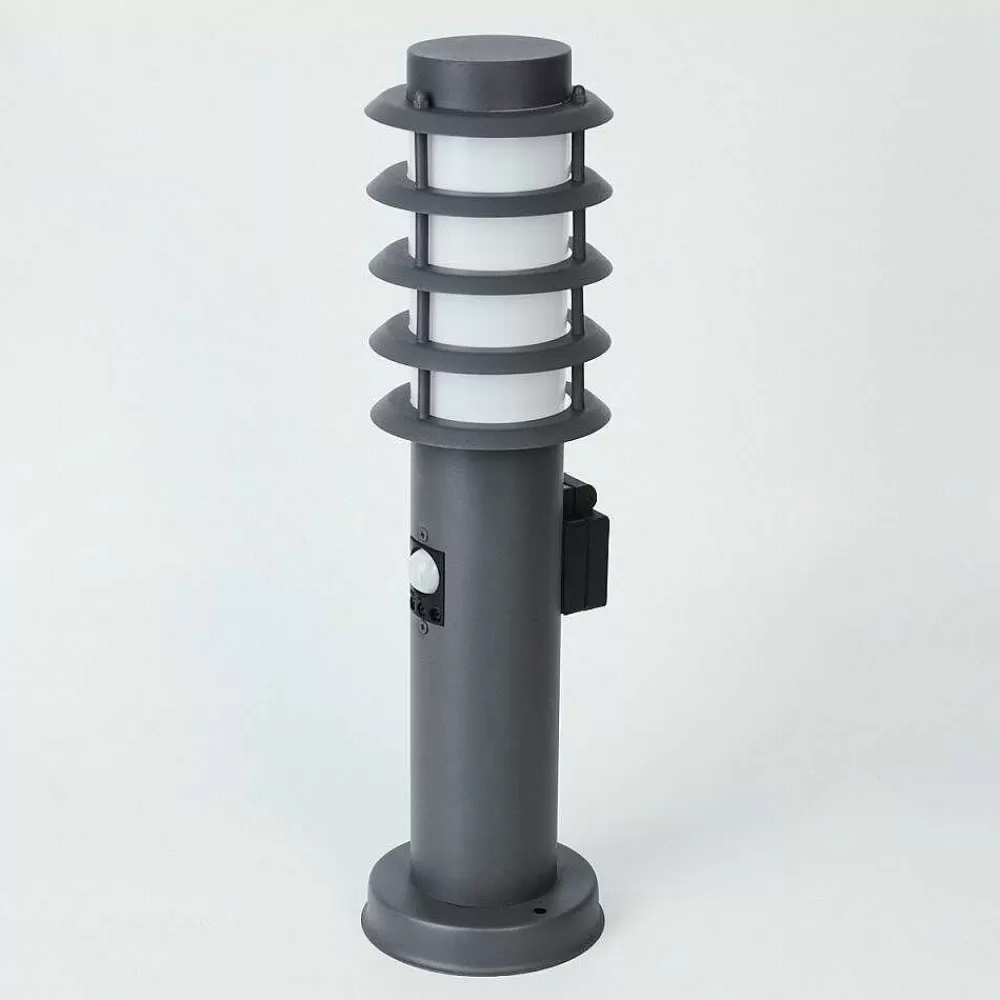 hofstein Borne Lumineuse Tunes Anthracite, 1 Lumiere, Detecteur De Mouvement