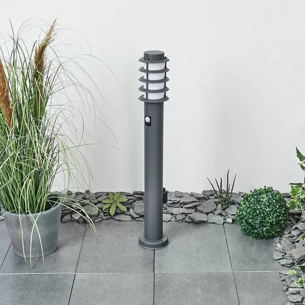 hofstein Borne Lumineuse Tunes Anthracite, 1 Lumiere, Detecteur De Mouvement