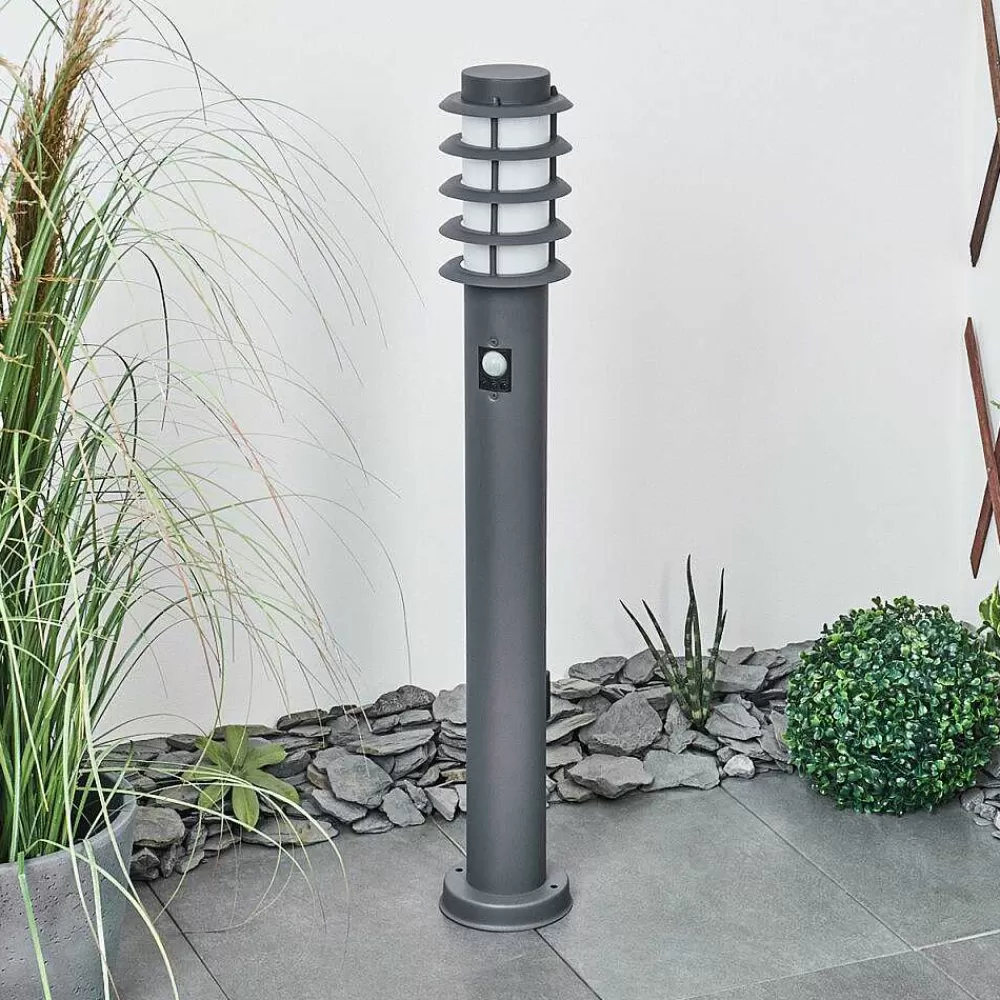 hofstein Borne Lumineuse Tunes Anthracite, 1 Lumiere, Detecteur De Mouvement