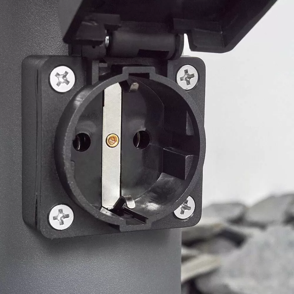 hofstein Borne Lumineuse Tunes Anthracite, 1 Lumiere, Detecteur De Mouvement