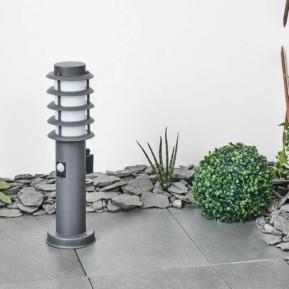 hofstein Borne Lumineuse Tunes Anthracite, 1 Lumiere, Detecteur De Mouvement
