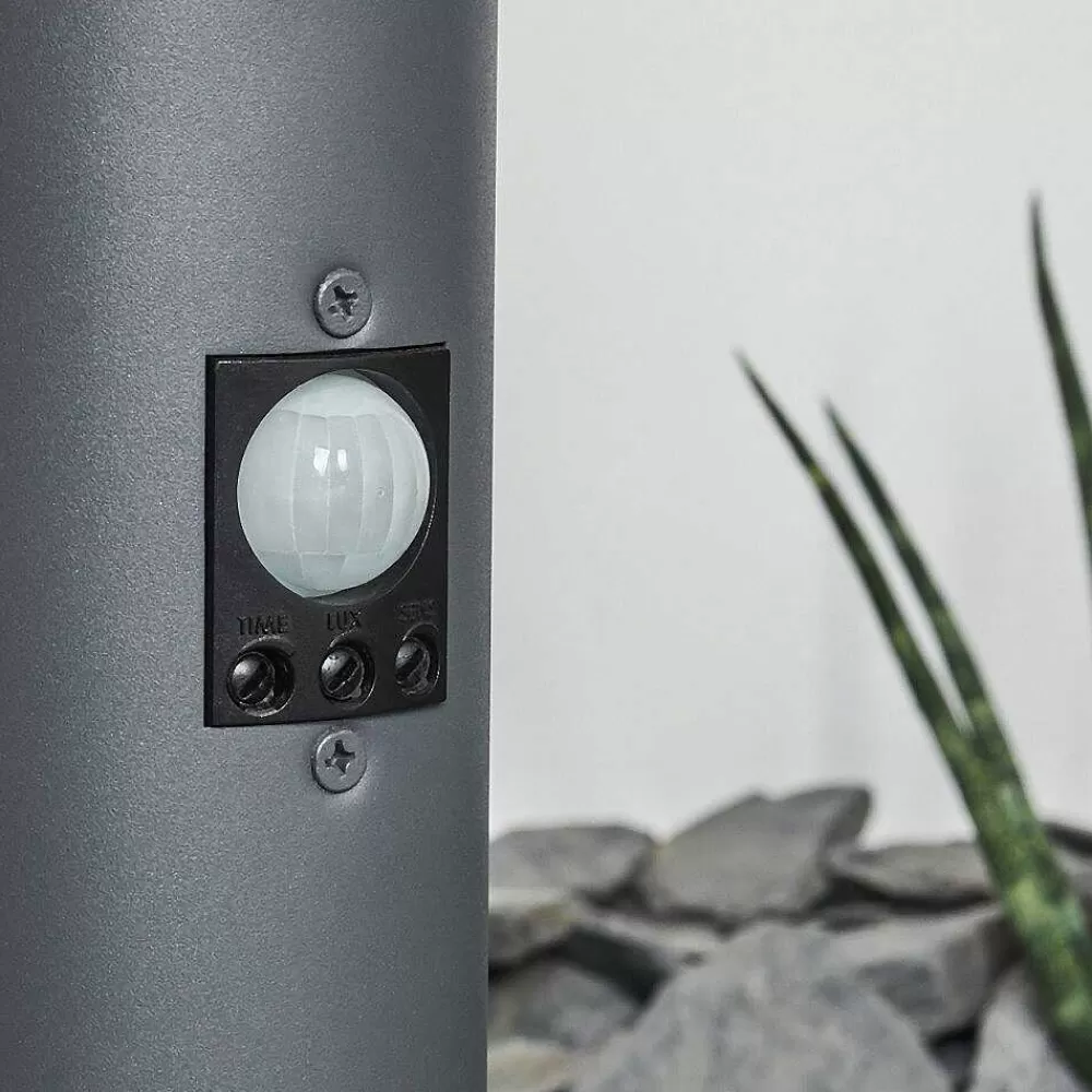 hofstein Borne Lumineuse Tunes Anthracite, 1 Lumiere, Detecteur De Mouvement