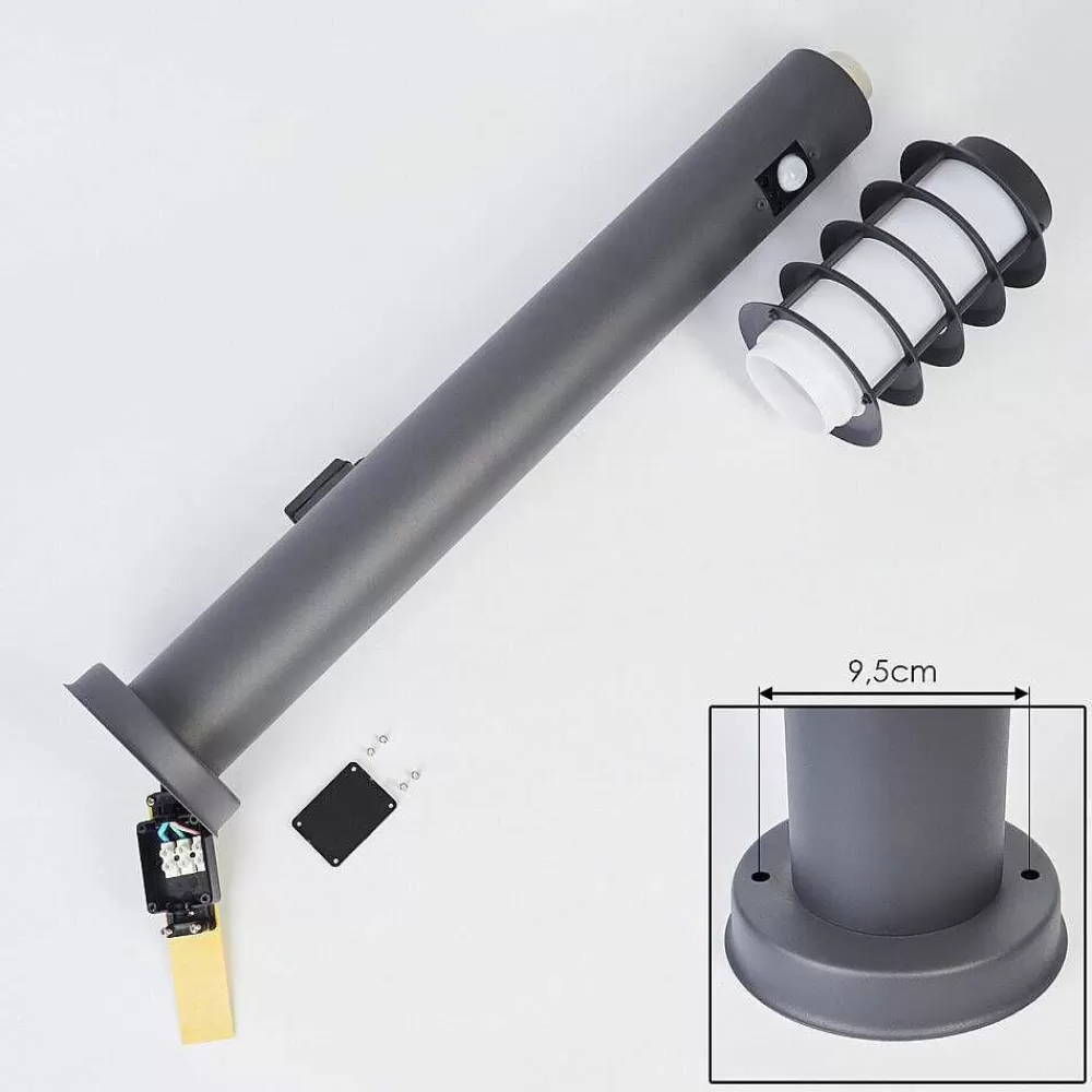 hofstein Borne Lumineuse Tunes Anthracite, 1 Lumiere, Detecteur De Mouvement
