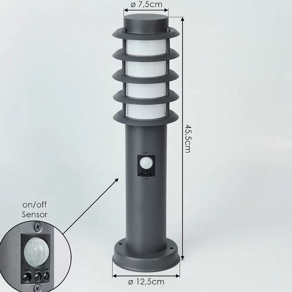 hofstein Borne Lumineuse Tunes Anthracite, 1 Lumiere, Detecteur De Mouvement