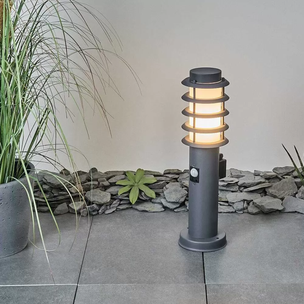 hofstein Borne Lumineuse Tunes Anthracite, 1 Lumiere, Detecteur De Mouvement