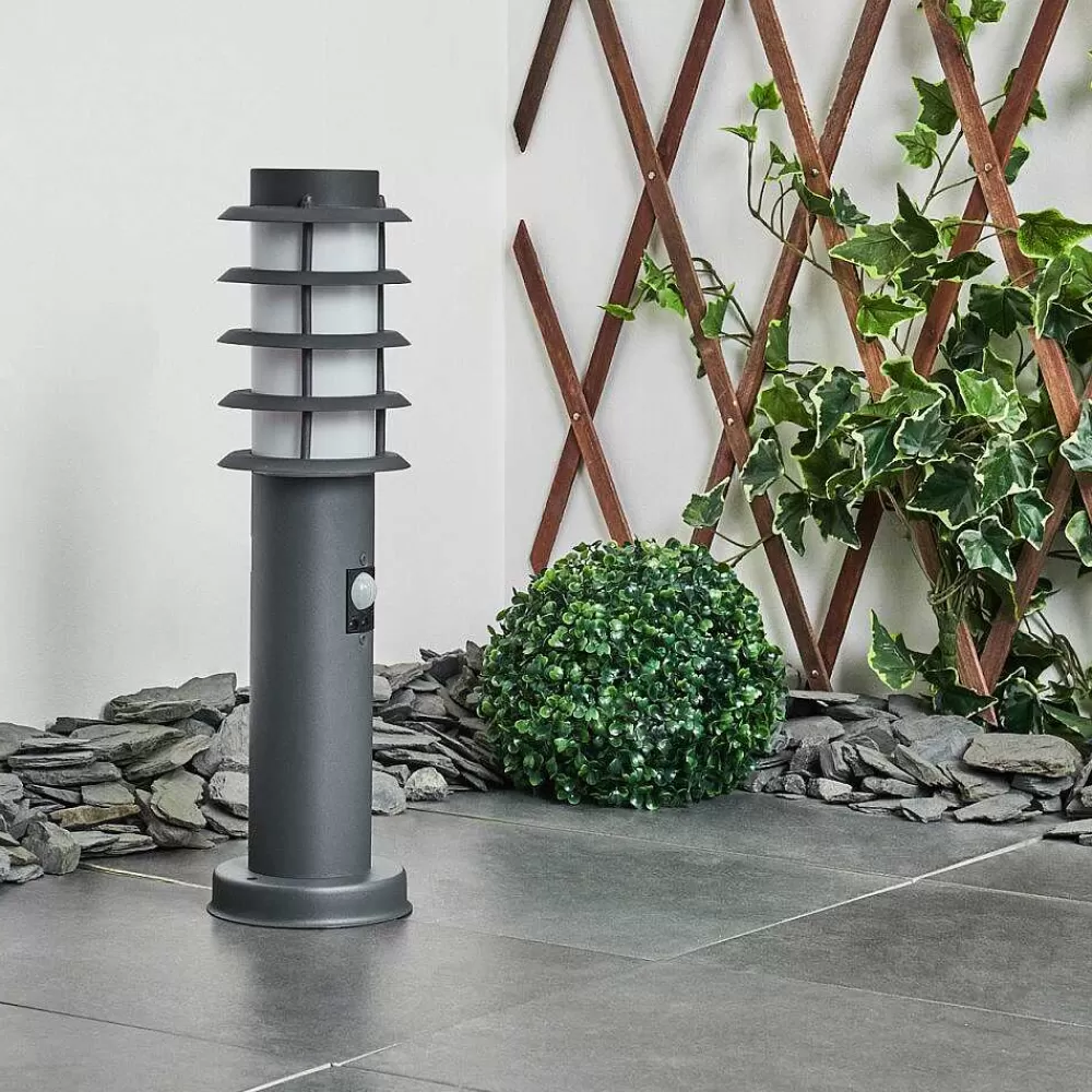 hofstein Borne Lumineuse Tunes Anthracite, 1 Lumiere, Detecteur De Mouvement