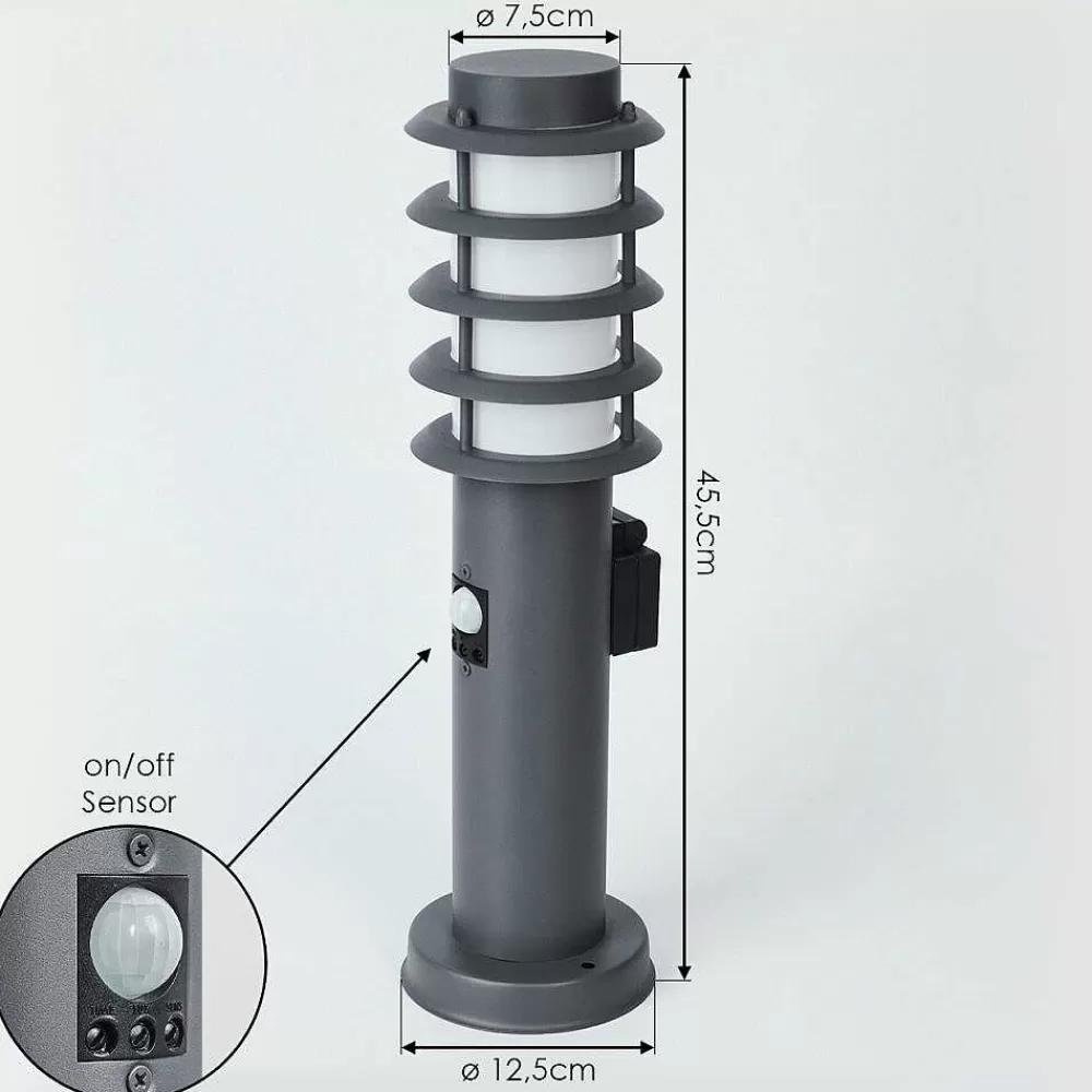 hofstein Borne Lumineuse Tunes Anthracite, 1 Lumiere, Detecteur De Mouvement