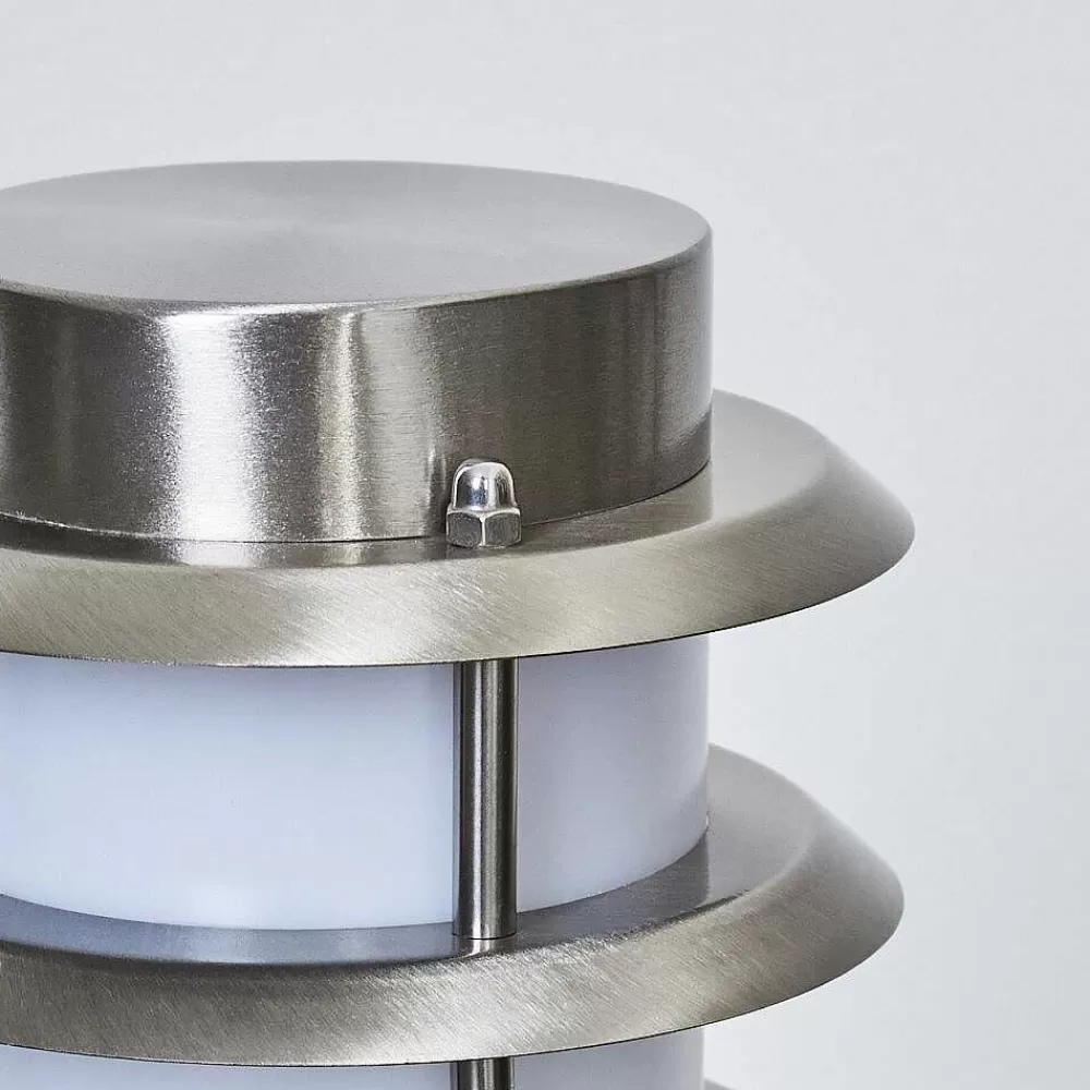 hofstein Borne Lumineuse Tunes Nickel Mat, 1 Lumiere, Detecteur De Mouvement
