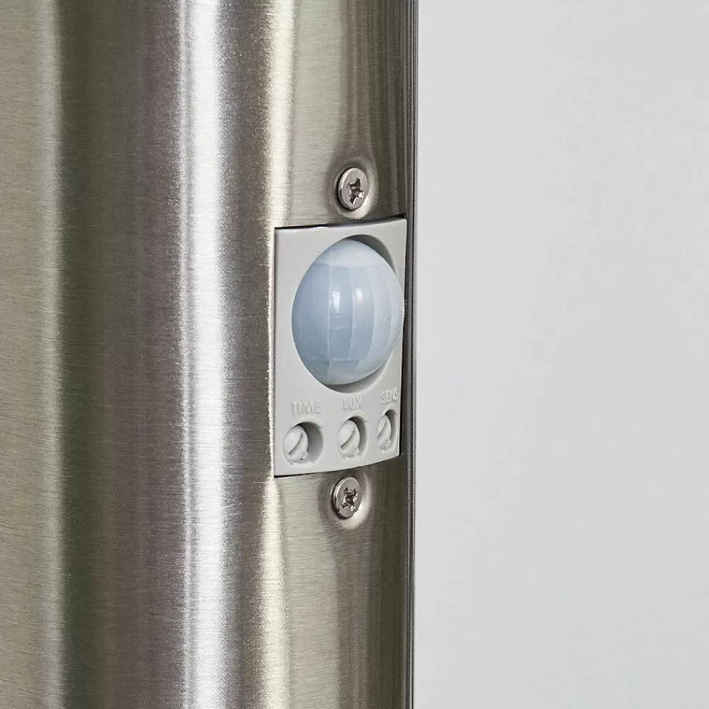 hofstein Borne Lumineuse Tunes Nickel Mat, 1 Lumiere, Detecteur De Mouvement