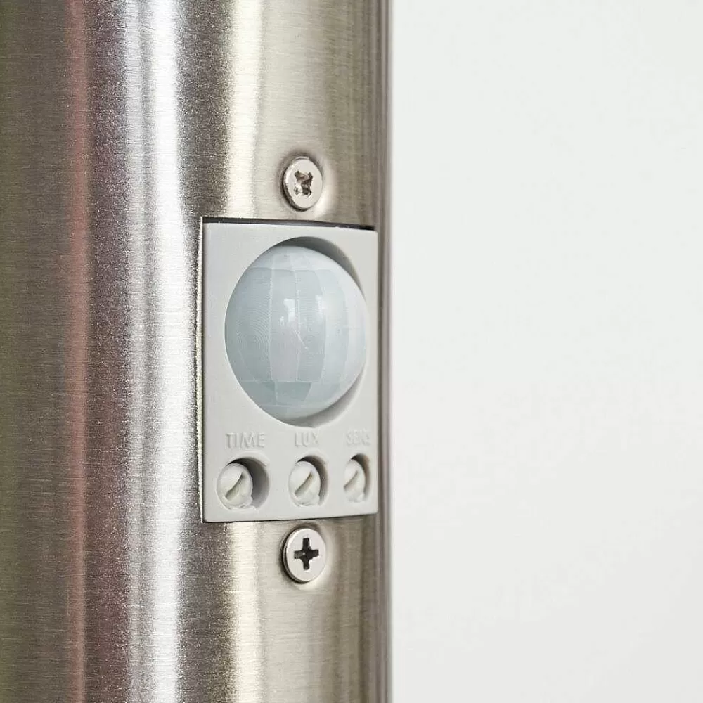 hofstein Borne Lumineuse Tunes Nickel Mat, 1 Lumiere, Detecteur De Mouvement
