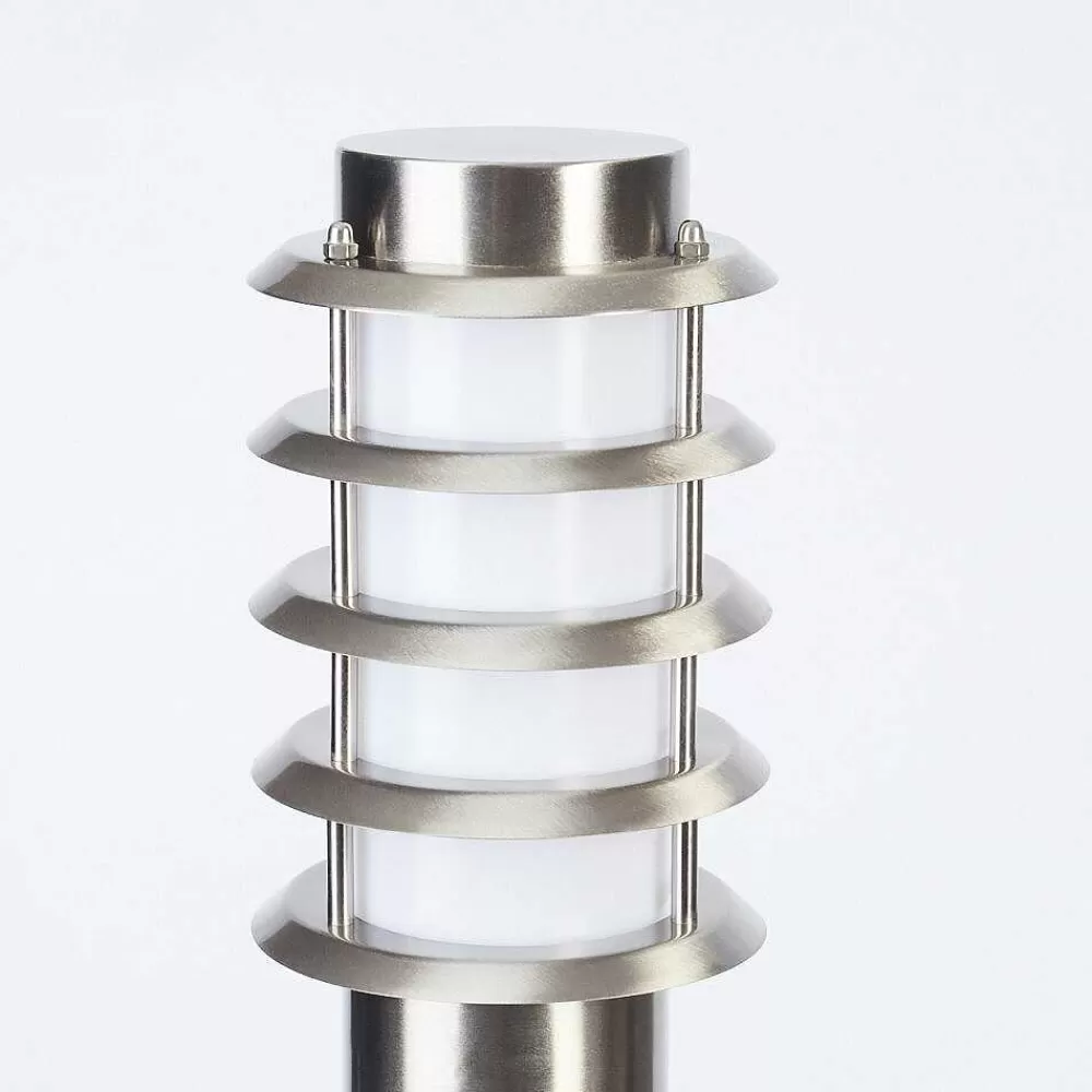 hofstein Borne Lumineuse Tunes Nickel Mat, 1 Lumiere, Detecteur De Mouvement