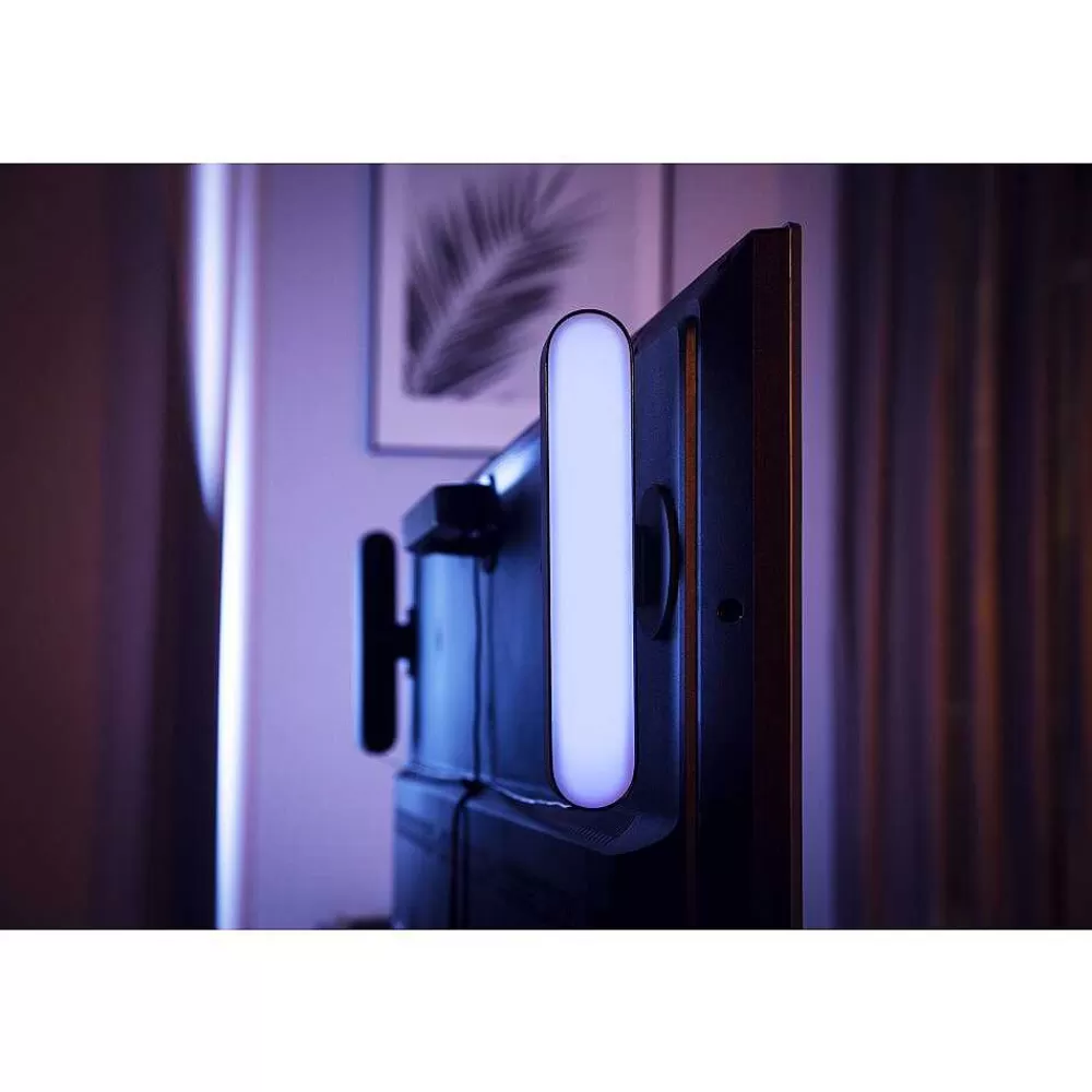 Luminaires Philips Kit De Base Double Philips Hue Ambiance White & Color Play Lightbar Led Noir, 2 Lumieres, Changeur De Couleurs