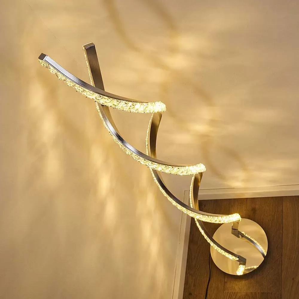 hofstein Lampadaire Assuan Led Chrome, 1 Lumiere, Telecommandes, Changeur De Couleurs