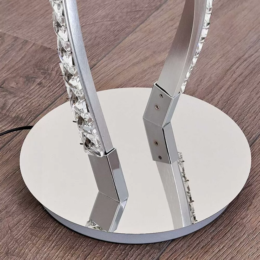hofstein Lampadaire Assuan Led Chrome, 1 Lumiere, Telecommandes, Changeur De Couleurs