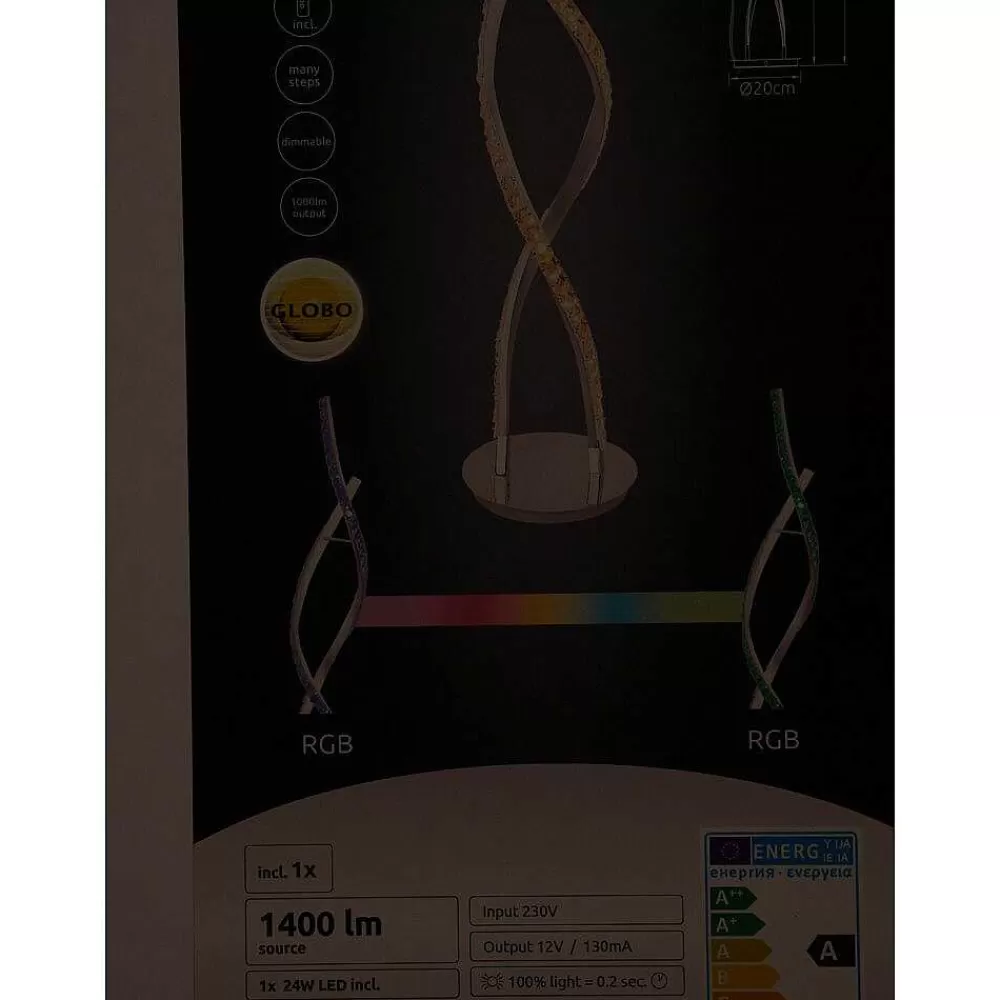 hofstein Lampadaire Assuan Led Chrome, 1 Lumiere, Telecommandes, Changeur De Couleurs