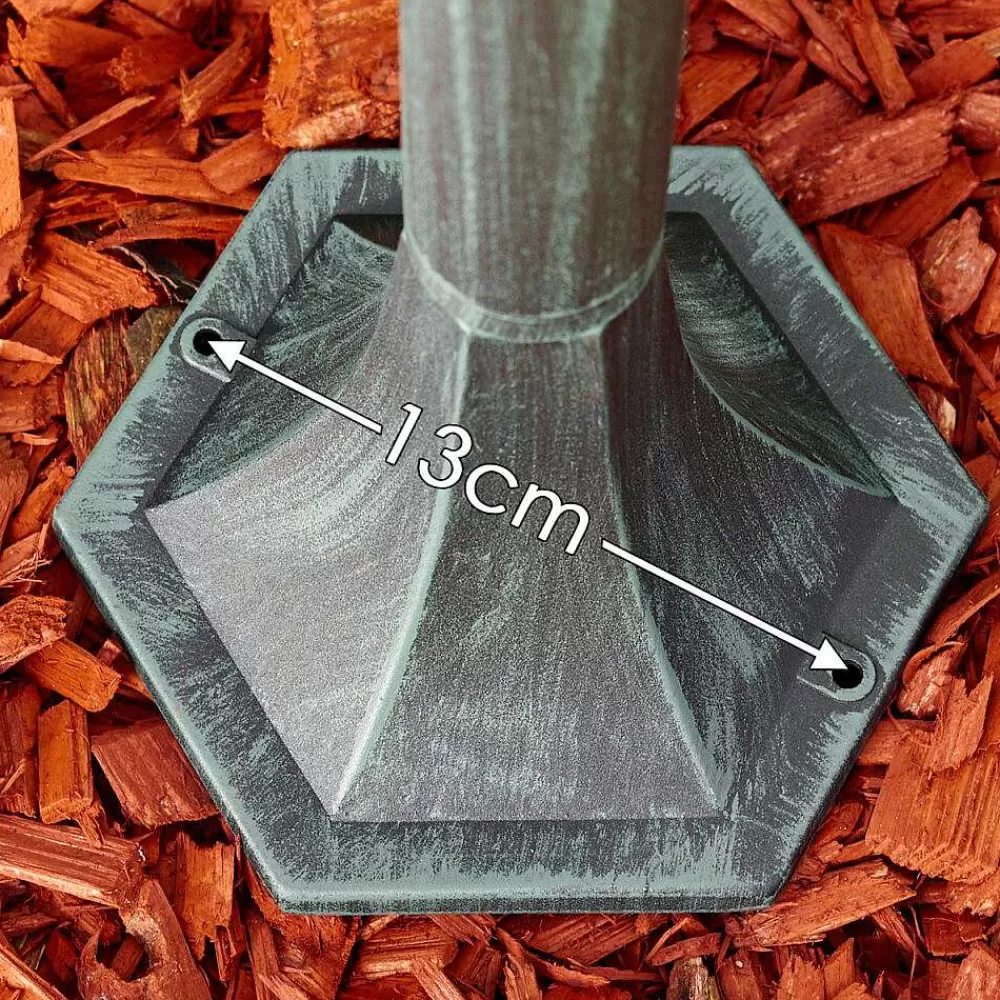 hofstein Lampadaire Exterieur Lentua Vert, Noir, 1 Lumiere, Detecteur De Mouvement
