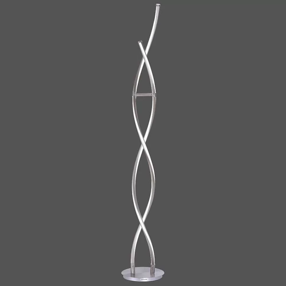 Paul Neuhaus Q-Serie Lampadaire Paul Neuhaus Q-Malina Led Acier Inoxydable, 2 Lumieres, Telecommandes