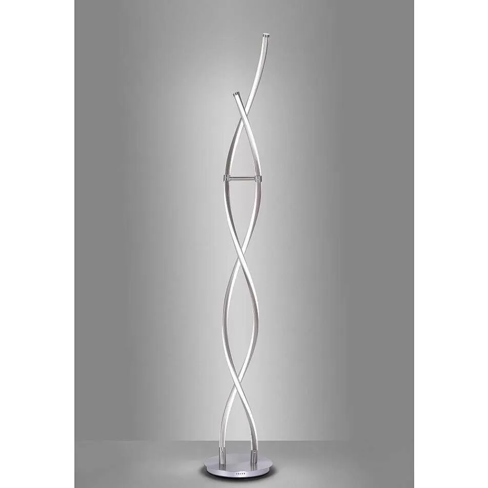 Paul Neuhaus Q-Serie Lampadaire Paul Neuhaus Q-Malina Led Acier Inoxydable, 2 Lumieres, Telecommandes