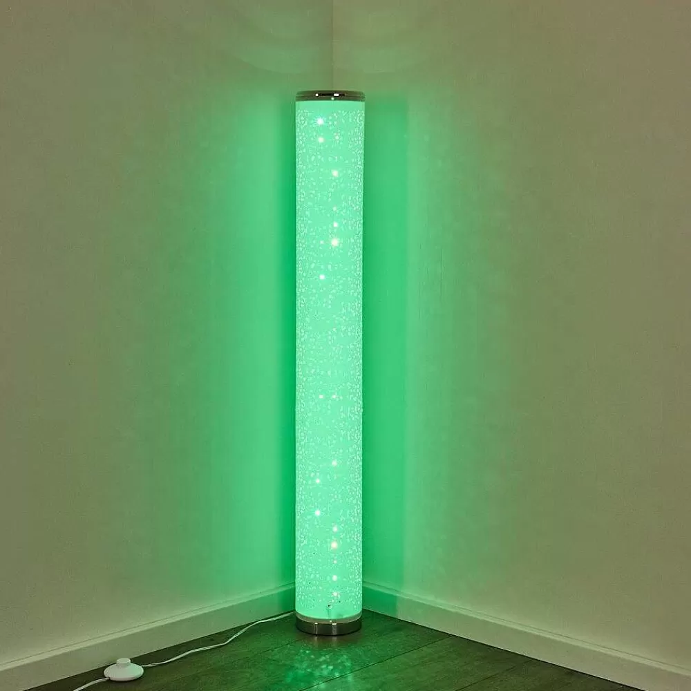 hofstein Lampadaire Tumba Led Blanc, 1 Lumiere, Telecommandes, Changeur De Couleurs