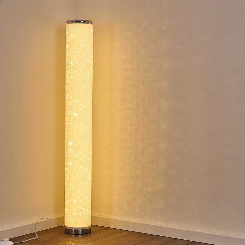 hofstein Lampadaire Tumba Led Blanc, 1 Lumiere, Telecommandes, Changeur De Couleurs
