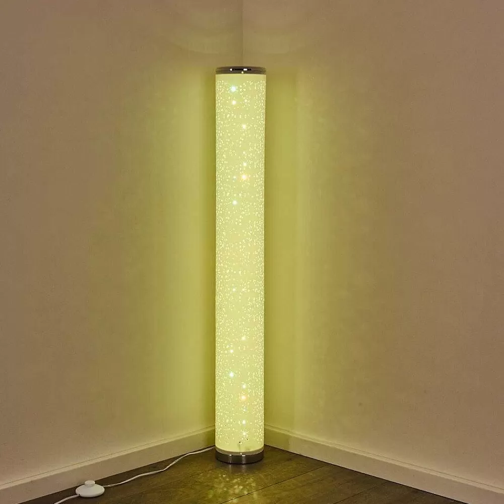 hofstein Lampadaire Tumba Led Blanc, 1 Lumiere, Telecommandes, Changeur De Couleurs