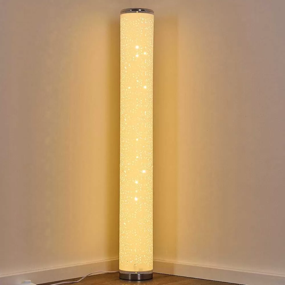 hofstein Lampadaire Tumba Led Blanc, 1 Lumiere, Telecommandes, Changeur De Couleurs
