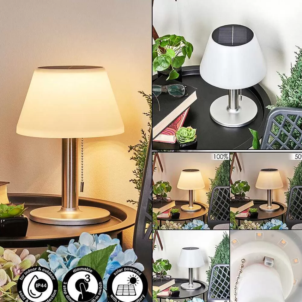 hofstein Lampe A Poser Alcudia Solar Led Nickel Mat, 10 Lumieres