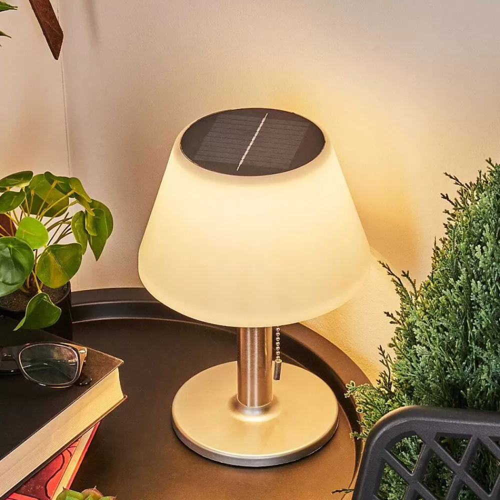 hofstein Lampe A Poser Alcudia Solar Led Nickel Mat, 10 Lumieres