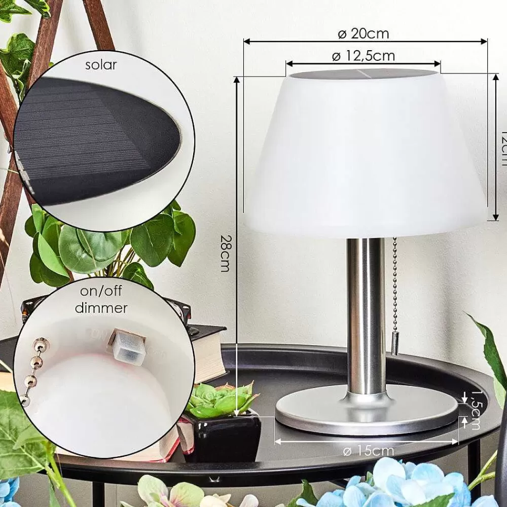 hofstein Lampe A Poser Alcudia Solar Led Nickel Mat, 10 Lumieres
