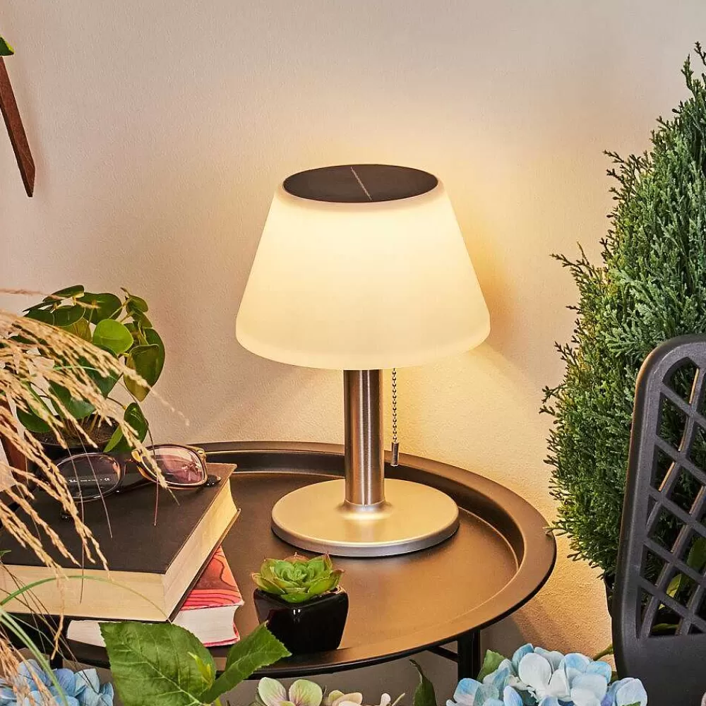 hofstein Lampe A Poser Alcudia Solar Led Nickel Mat, 10 Lumieres