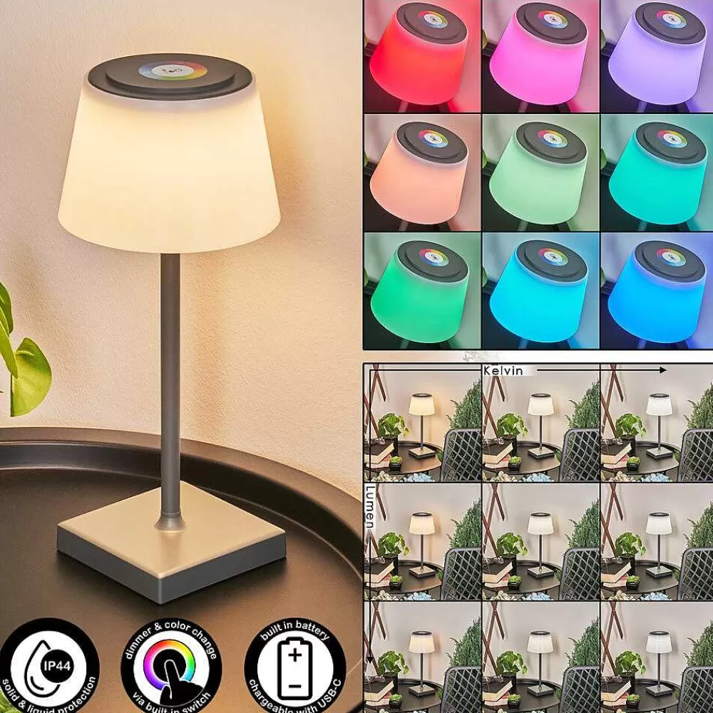 hofstein Lampe A Poser Burzaco Led Anthracite, 1 Lumiere, Changeur De Couleurs