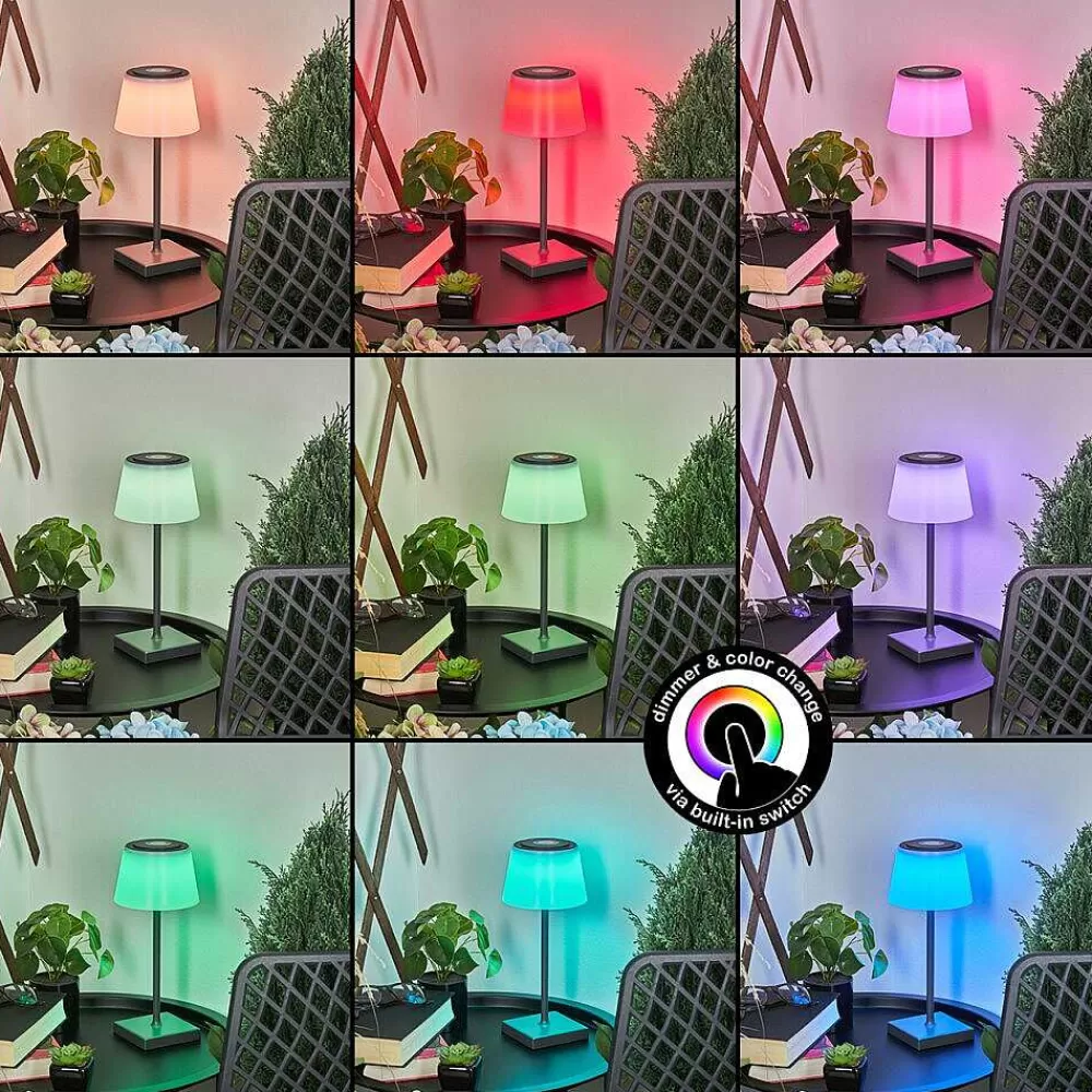hofstein Lampe A Poser Burzaco Led Anthracite, 1 Lumiere, Changeur De Couleurs