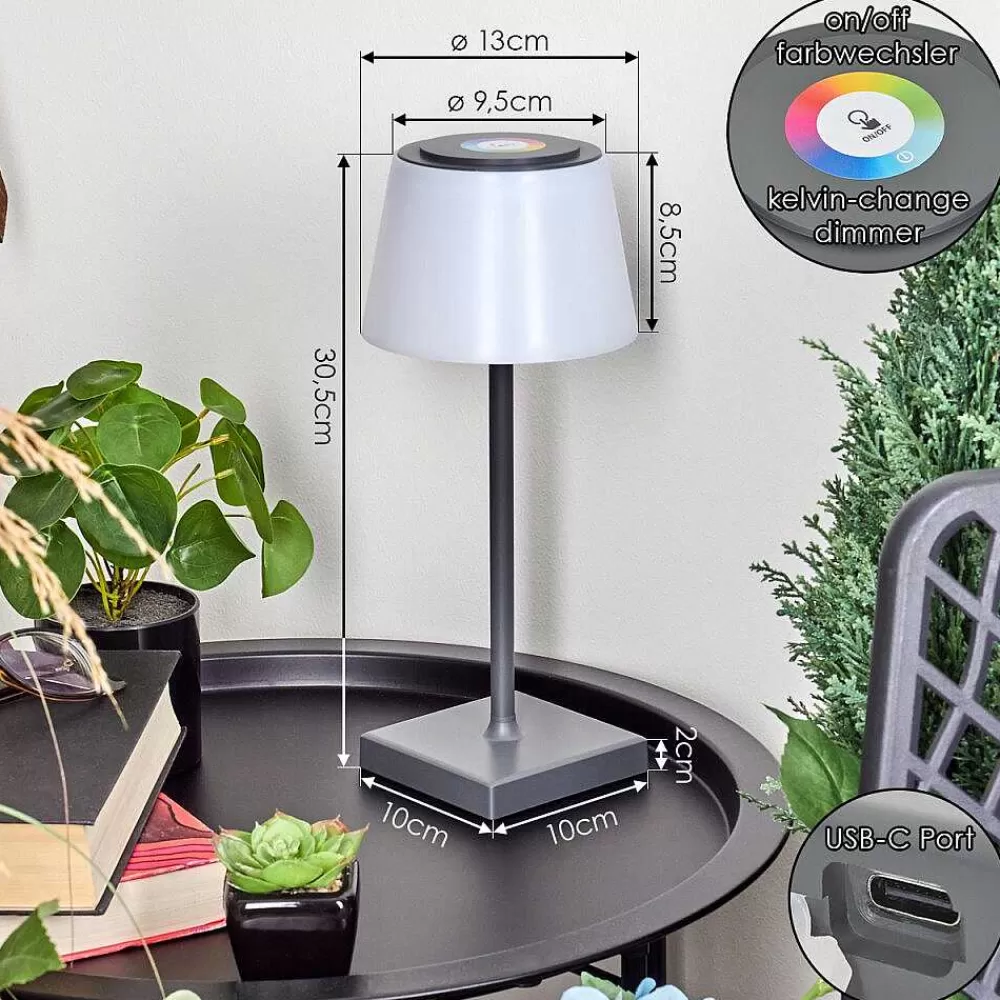 hofstein Lampe A Poser Burzaco Led Anthracite, 1 Lumiere, Changeur De Couleurs