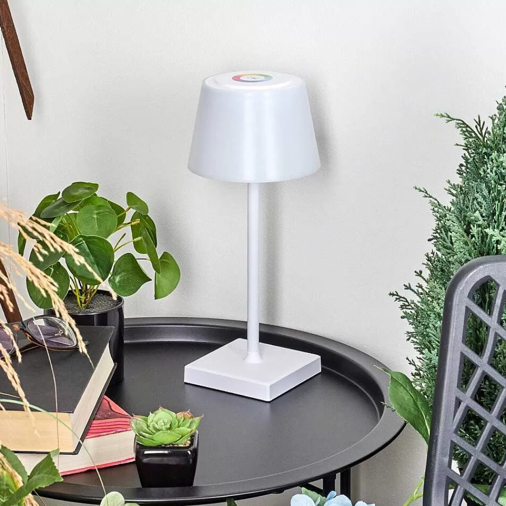 hofstein Lampe A Poser Burzaco Led Blanc, 1 Lumiere, Changeur De Couleurs