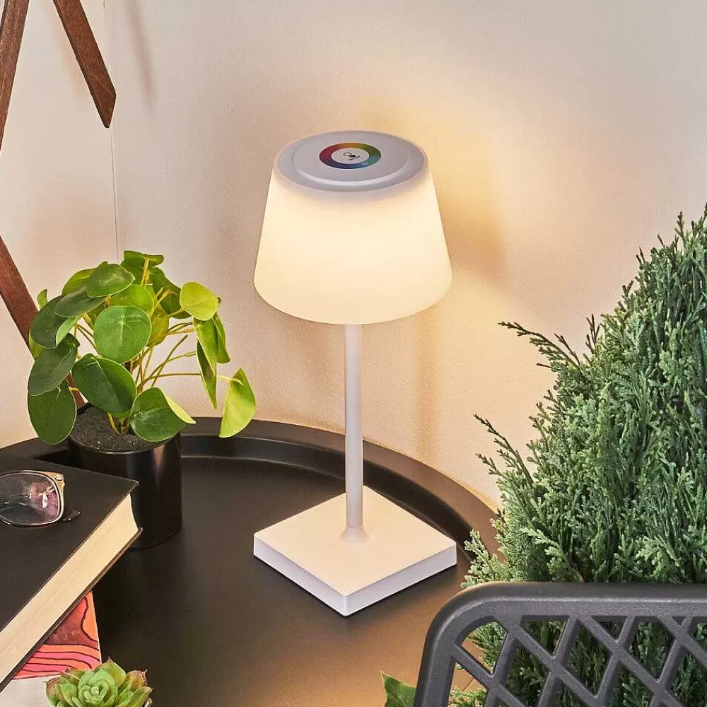 hofstein Lampe A Poser Burzaco Led Blanc, 1 Lumiere, Changeur De Couleurs