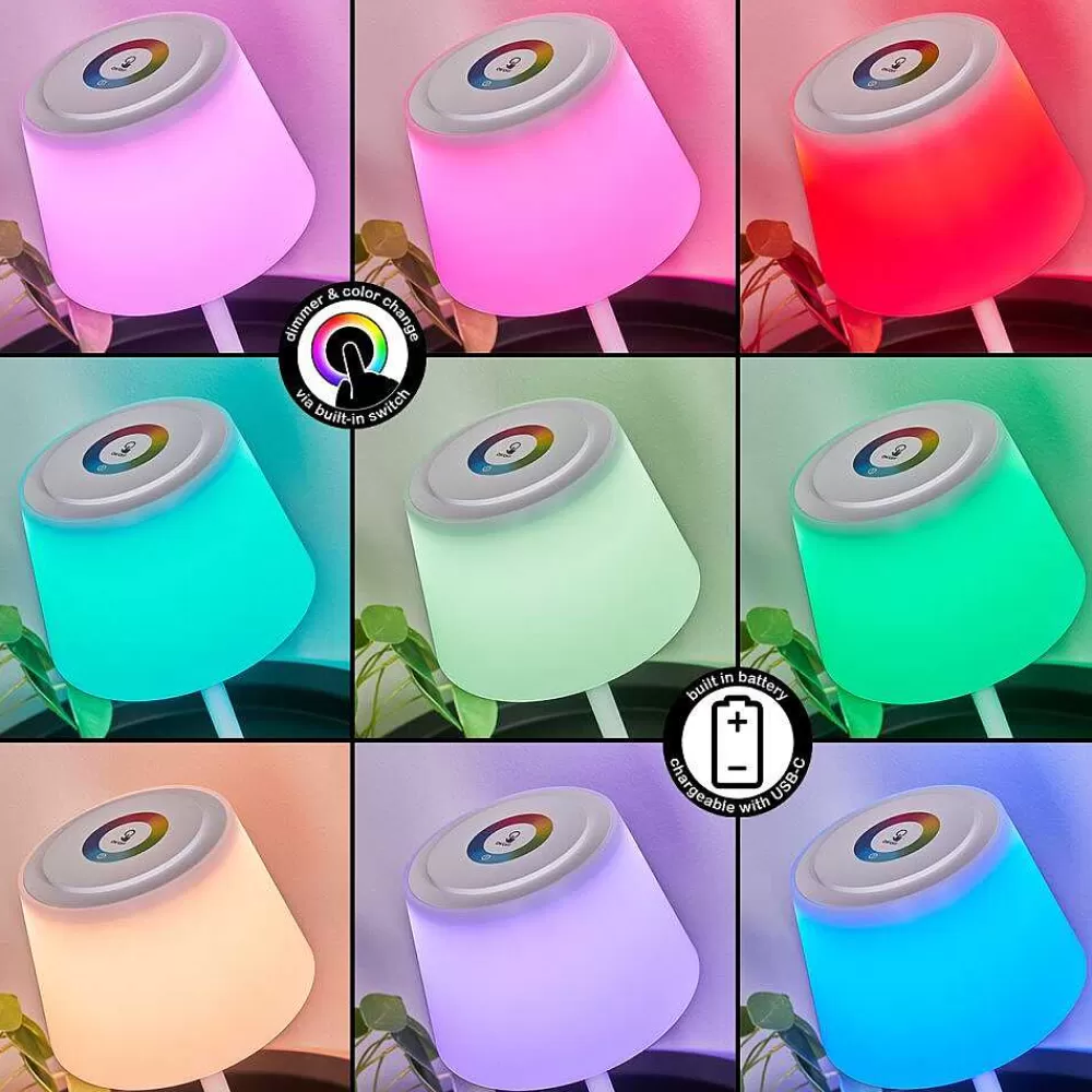 hofstein Lampe A Poser Burzaco Led Blanc, 1 Lumiere, Changeur De Couleurs